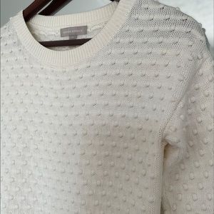 Banana Republic Cable Knit Bobble Sweater / Ivory / Cream / Off White